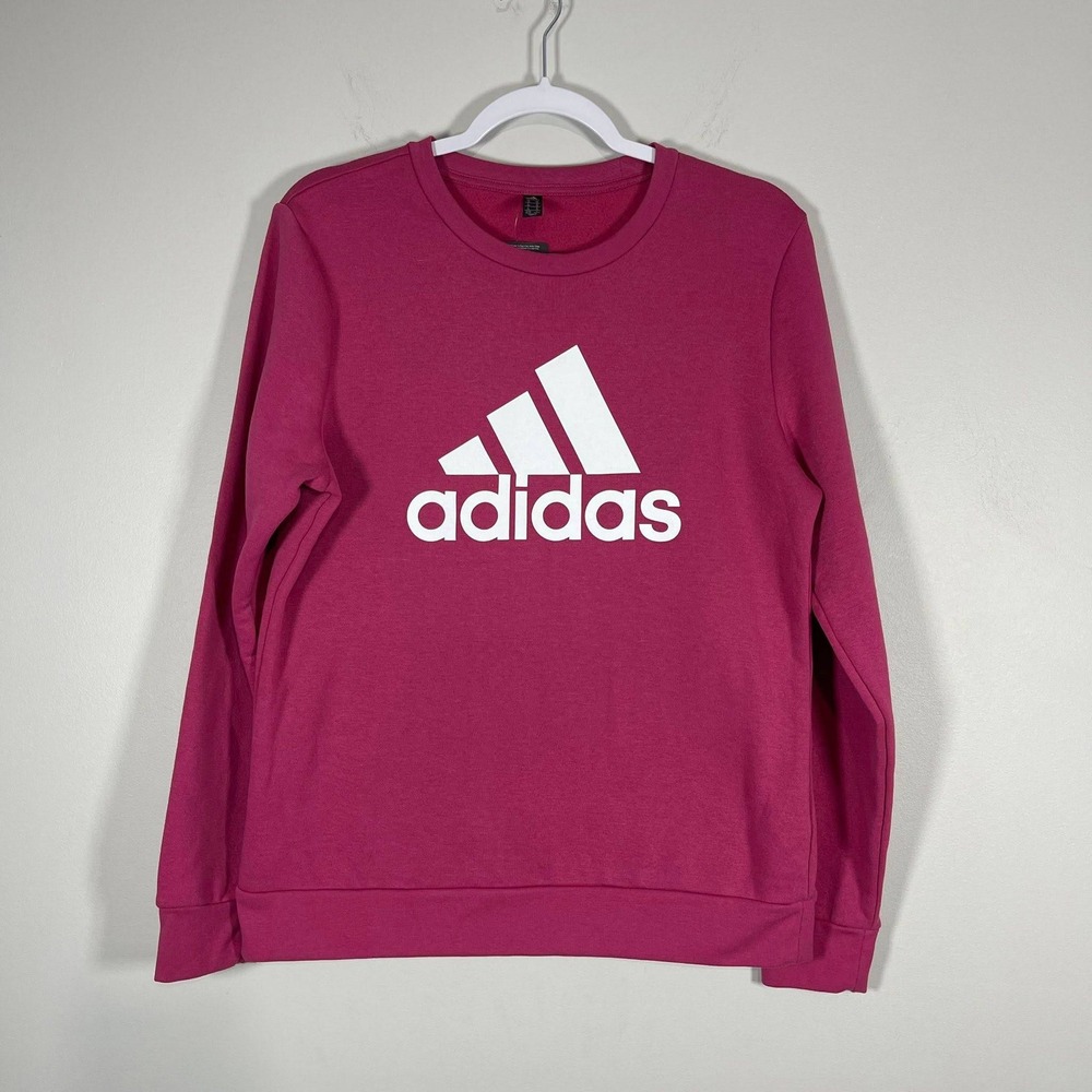Adidas Golf Sweatshirt Womens Medium Wild Pink Crew Neck Athletic Warm Sporty‎